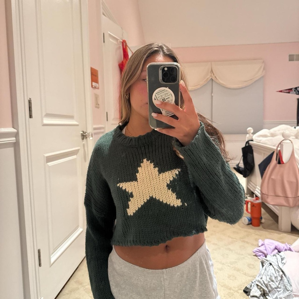Edikted Dark Green Knit Sweater